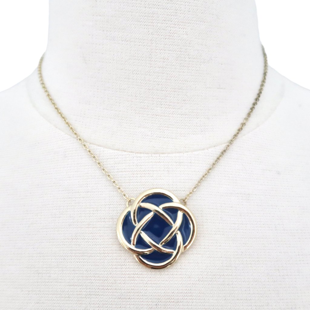 Fornash Interlocking Circles Enamel Pendant Necklace